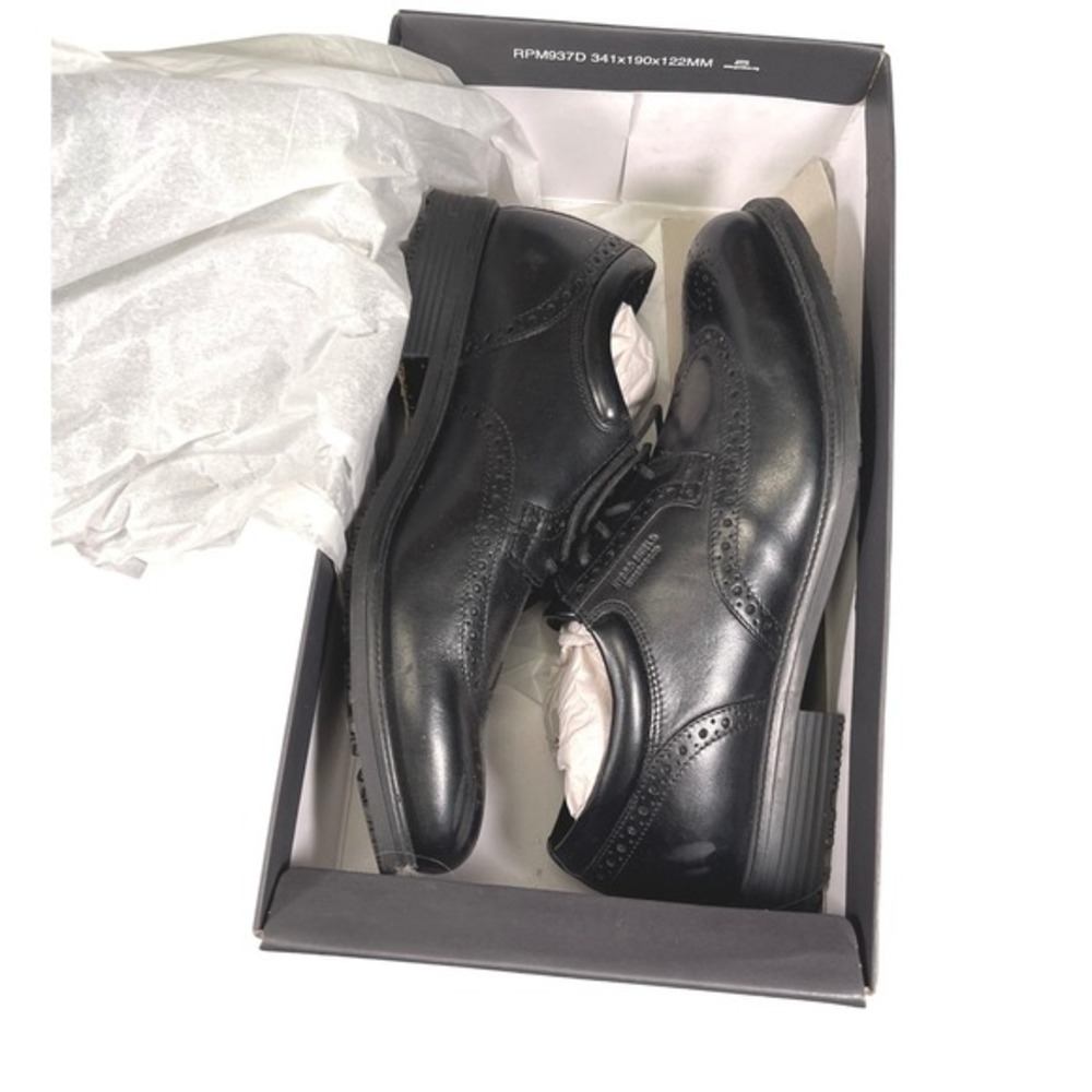 Rockport 9 Black Leather Wingtip‎ Oxfords Waterproof Essential Details V73842
